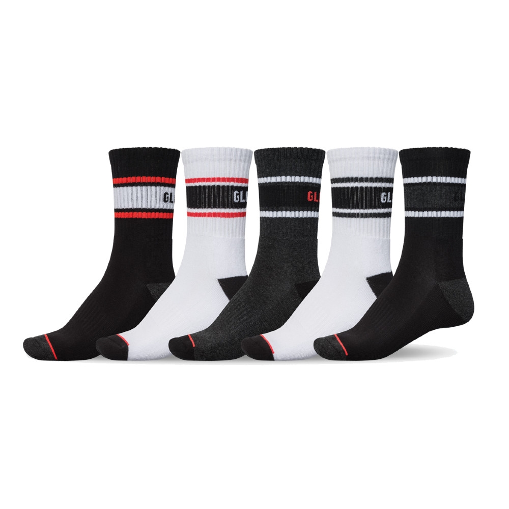 Pack 5 pares de calcetines Globe triple stripe crew ~ STREET WARS